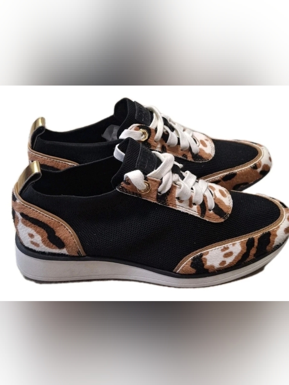 Louise et Cie Bayard3 Sneakers Women’s 7.5 Leopard Cow Hair Lace Up Casual Shoes - Picture 3 of 9